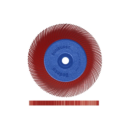 Dedeco Sunburst Radial Bristle Discs 6 in X 1/2 in Curved Tc Red 220 Grit A/O 1/Unit 1880